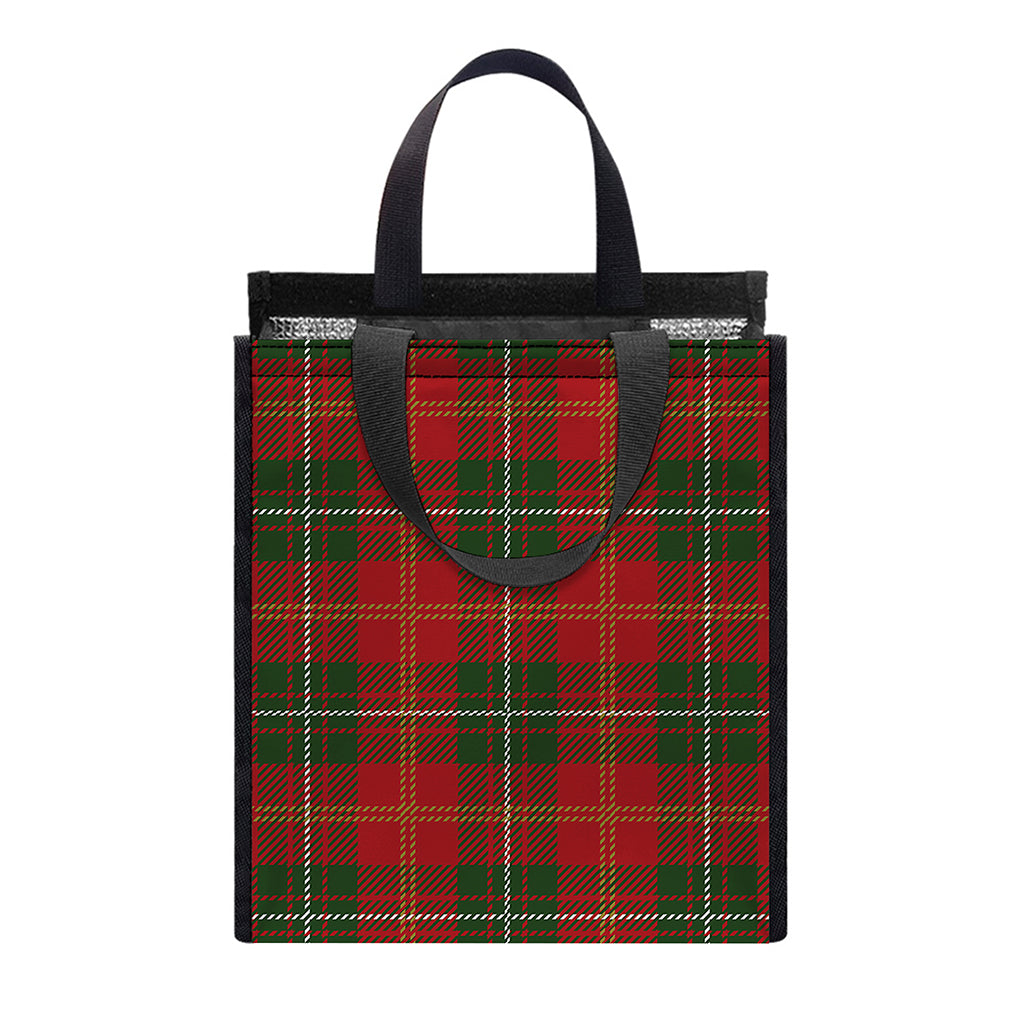 Christmas Scottish Tartan Pattern Print Insulated Lunch Tote