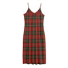 Christmas Scottish Tartan Pattern Print Jersey Midi Cami Dress