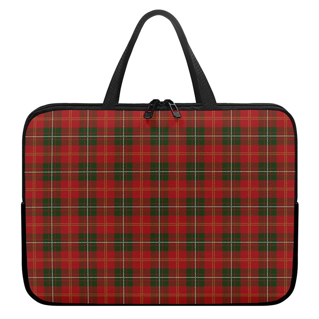 Christmas Scottish Tartan Pattern Print Laptop Sleeve With Handle