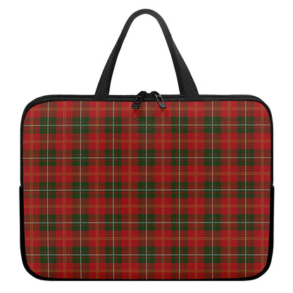 Christmas Scottish Tartan Pattern Print Laptop Sleeve With Handle