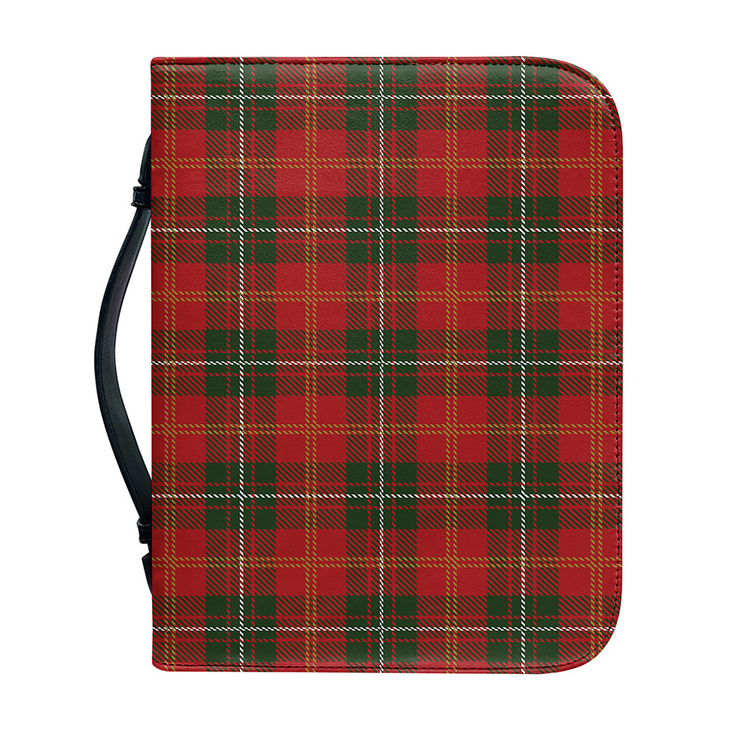 Christmas Scottish Tartan Pattern Print Leather Bible Cover