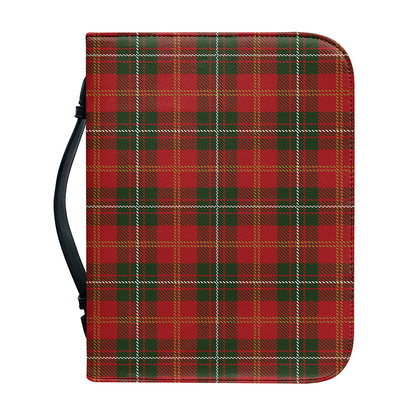 Christmas Scottish Tartan Pattern Print Leather Bible Cover