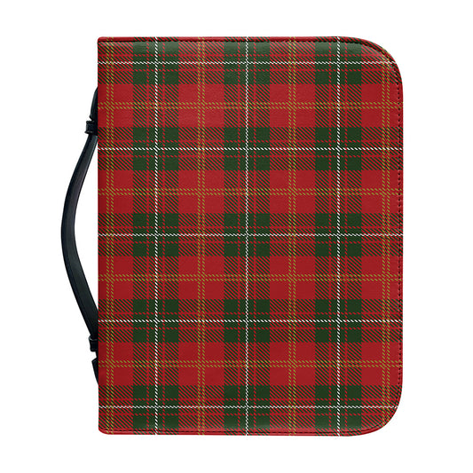 Christmas Scottish Tartan Pattern Print Leather Bible Cover