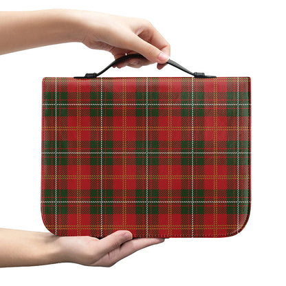 Christmas Scottish Tartan Pattern Print Leather Bible Cover
