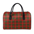 Christmas Scottish Tartan Pattern Print Leather Duffel Bag