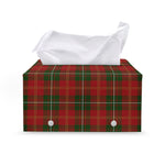 Christmas Scottish Tartan Pattern Print Leather Tissue Box Cover