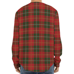 Christmas Scottish Tartan Pattern Print Long Sleeve Baseball Jersey