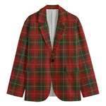 Christmas Scottish Tartan Pattern Print Men's Cotton Blazer