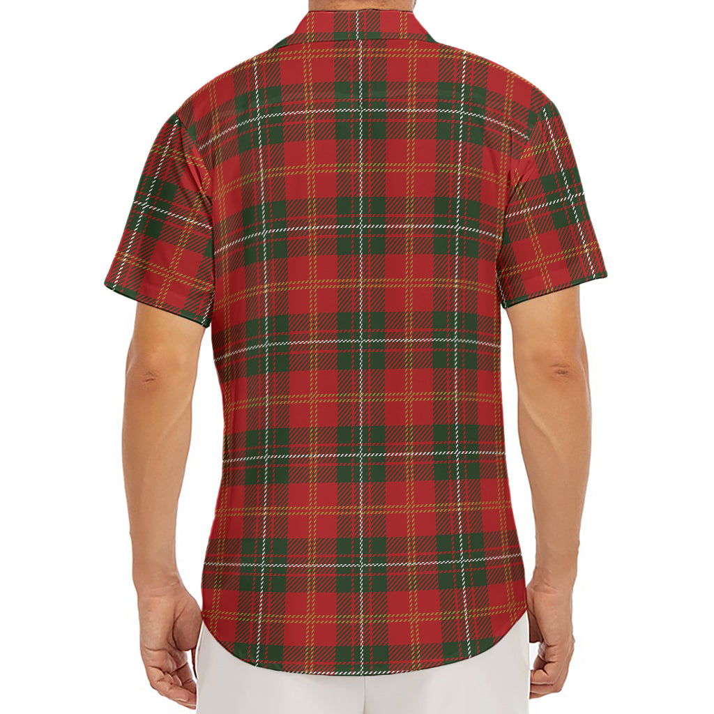 Christmas Scottish Tartan Pattern Print Men's Deep V-Neck Shirt