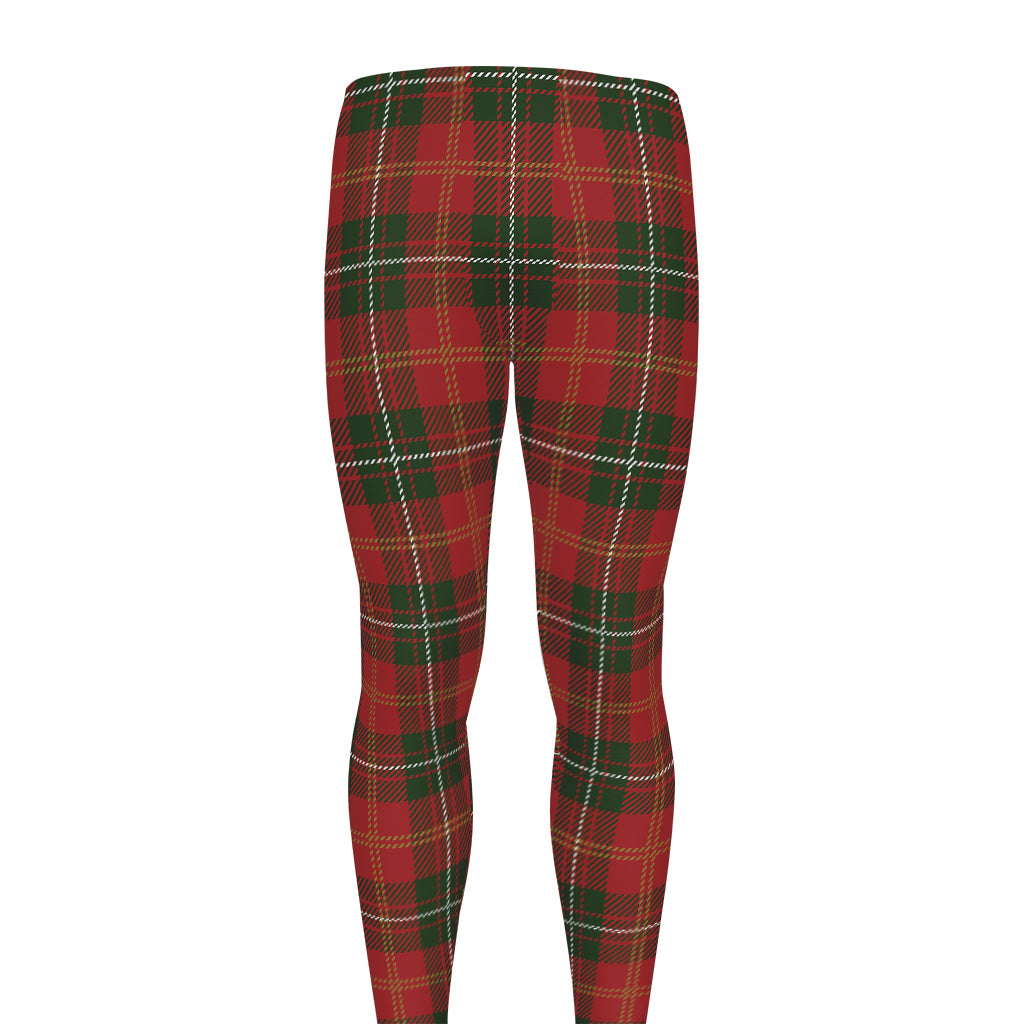 Christmas Scottish Tartan Pattern Print Men's leggings