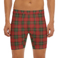 Christmas Scottish Tartan Pattern Print Men's Long Boxer Briefs
