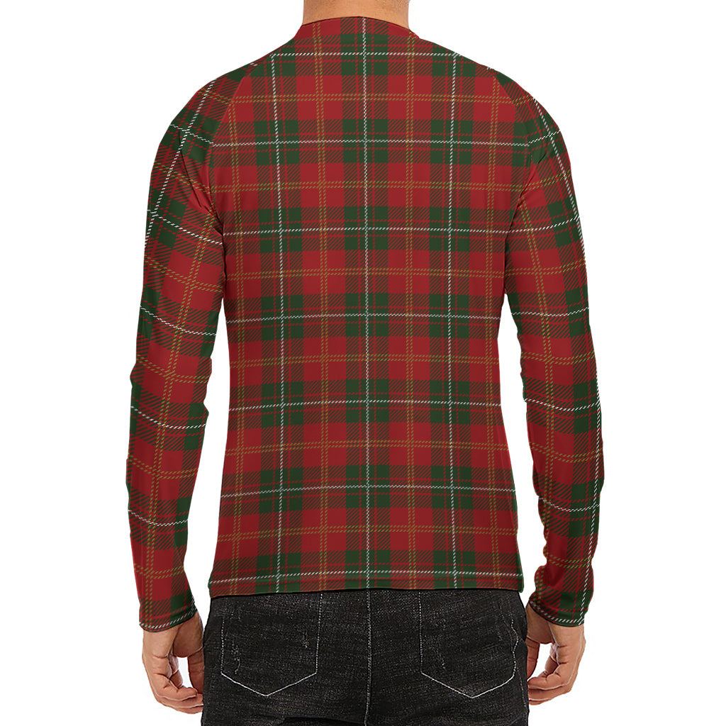 Christmas Scottish Tartan Pattern Print Men's Long Sleeve Rash Guard