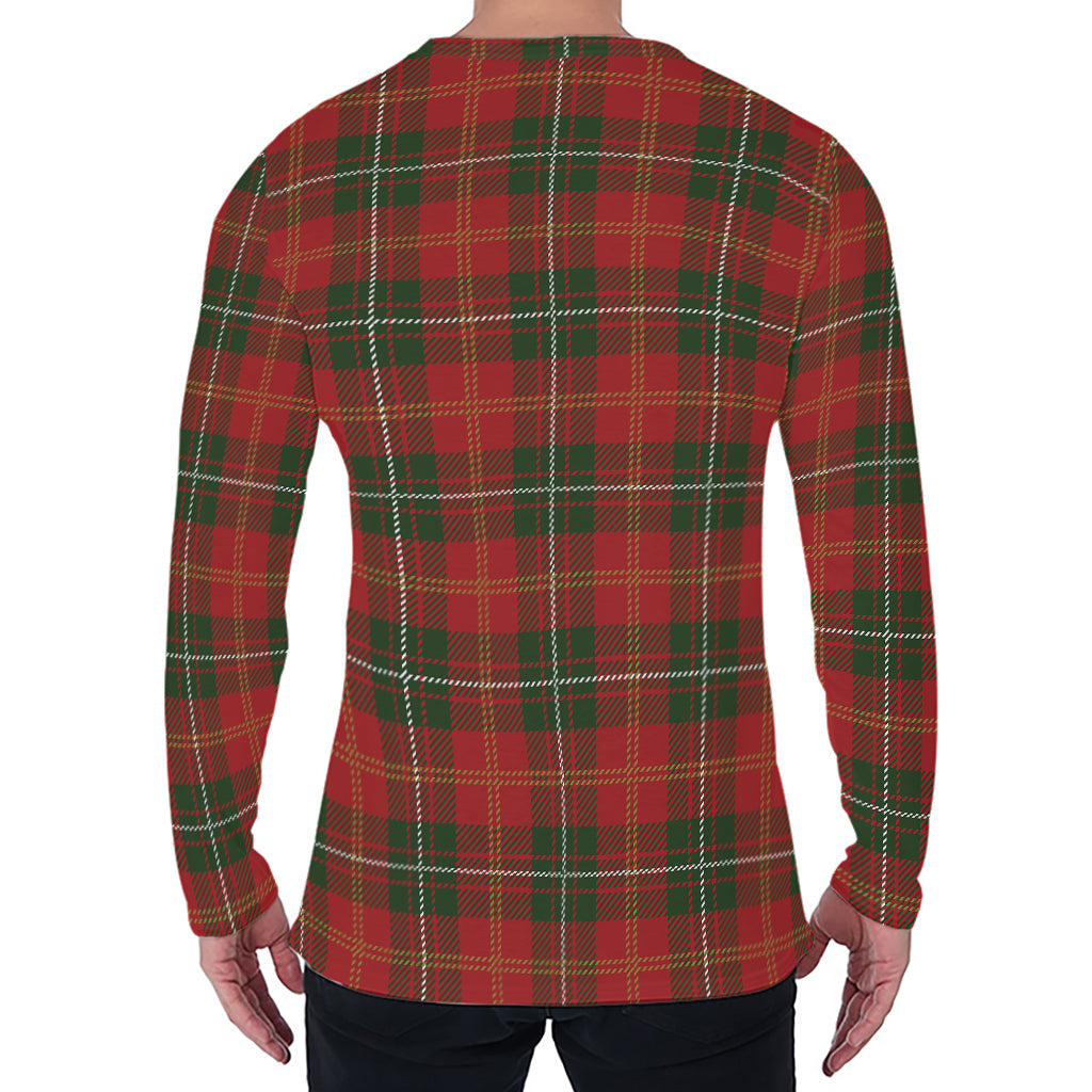 Christmas Scottish Tartan Pattern Print Men's Long Sleeve T-Shirt