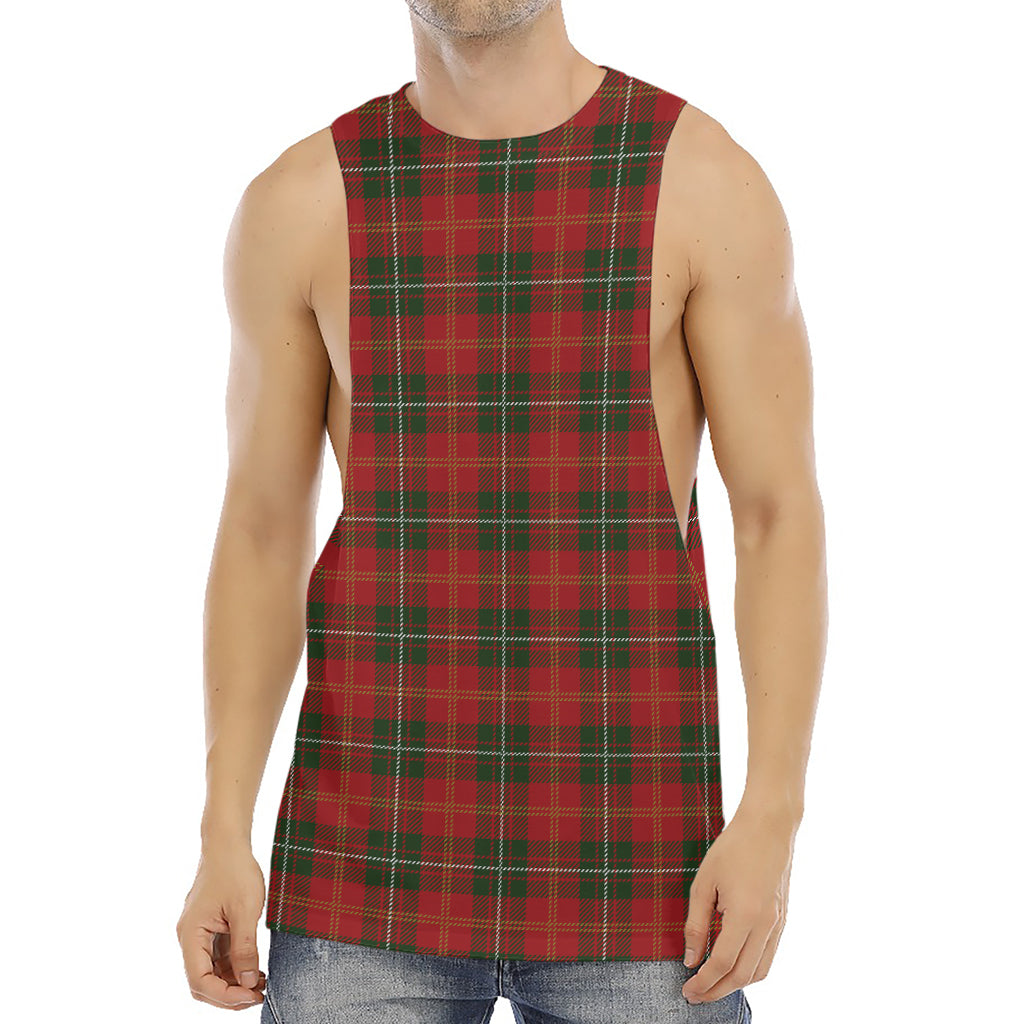 Christmas Scottish Tartan Pattern Print Men's Muscle Tank Top