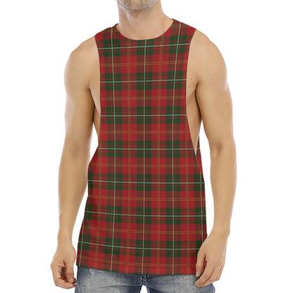 Christmas Scottish Tartan Pattern Print Men's Muscle Tank Top