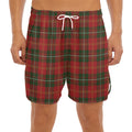 Christmas Scottish Tartan Pattern Print Men's Split Running Shorts