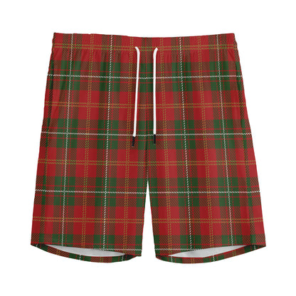 Christmas Scottish Tartan Pattern Print Men's Sports Shorts
