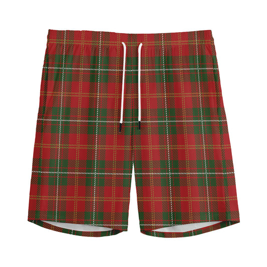 Christmas Scottish Tartan Pattern Print Men's Sports Shorts