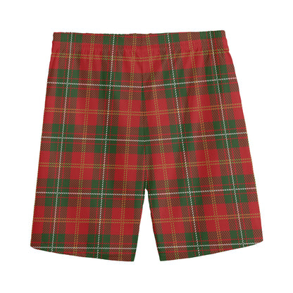 Christmas Scottish Tartan Pattern Print Men's Sports Shorts