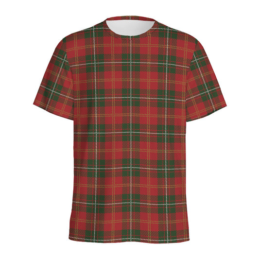 Christmas Scottish Tartan Pattern Print Men's Sports T-Shirt