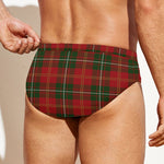 Christmas Scottish Tartan Pattern Print Men's Swim Briefs