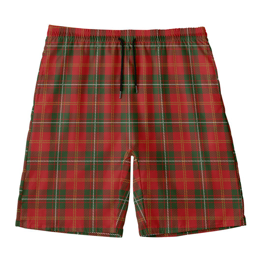 Christmas Scottish Tartan Pattern Print Men's Swim Trunks