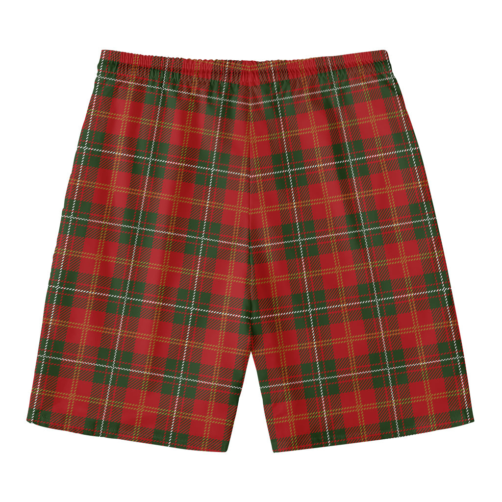 Christmas Scottish Tartan Pattern Print Men's Swim Trunks