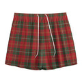 Christmas Scottish Tartan Pattern Print Mesh Shorts