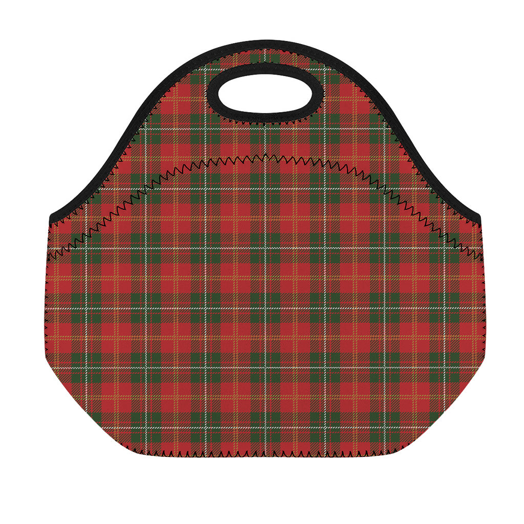 Christmas Scottish Tartan Pattern Print Neoprene Lunch Bag