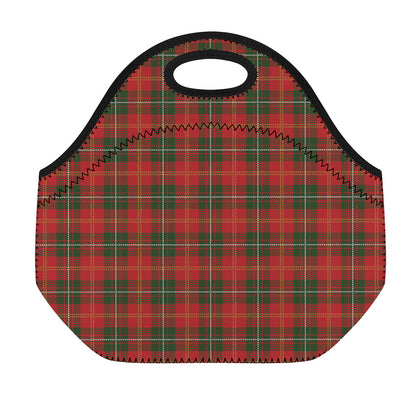 Christmas Scottish Tartan Pattern Print Neoprene Lunch Bag