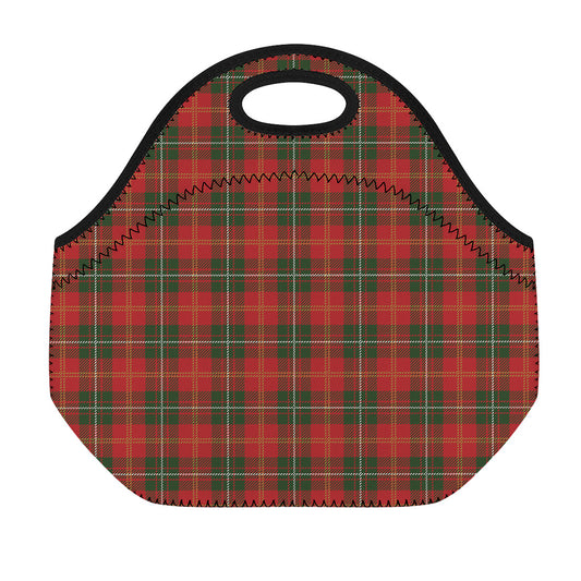 Christmas Scottish Tartan Pattern Print Neoprene Lunch Bag