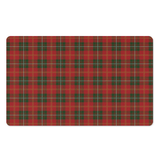 Christmas Scottish Tartan Pattern Print Polyester Doormat