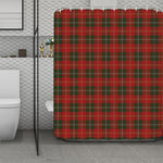 Christmas Scottish Tartan Pattern Print Polyester Shower Curtain