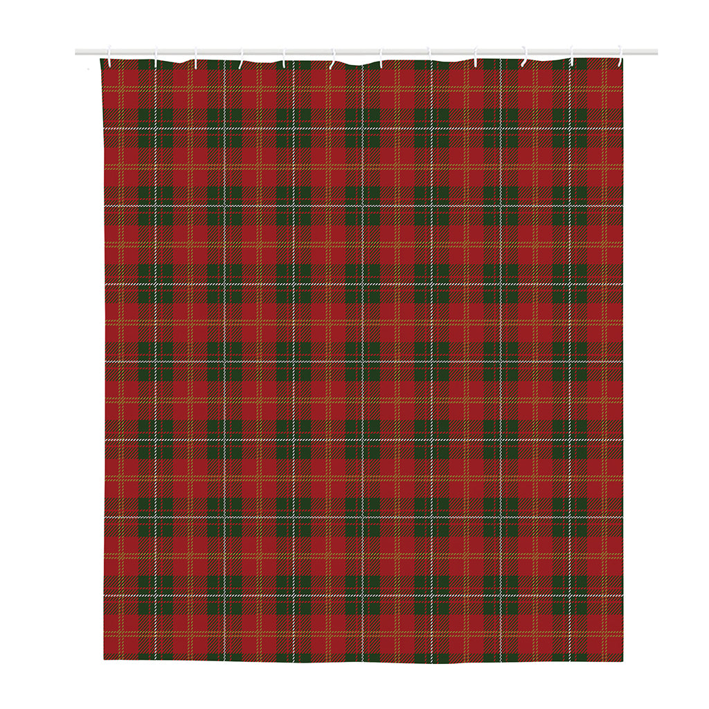 Christmas Scottish Tartan Pattern Print Polyester Shower Curtain