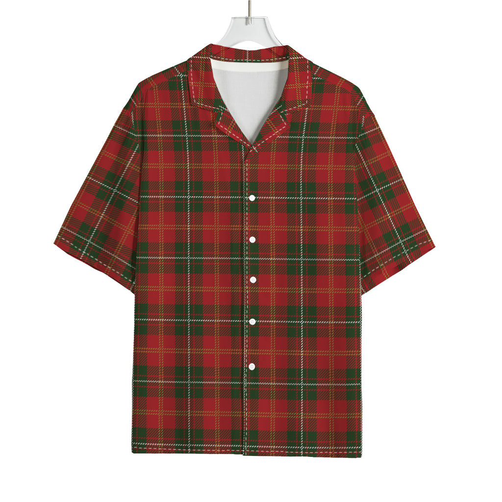 Christmas Scottish Tartan Pattern Print Rayon Hawaiian Shirt