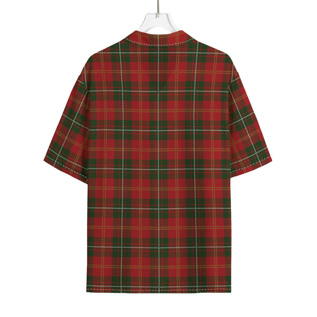 Christmas Scottish Tartan Pattern Print Rayon Hawaiian Shirt