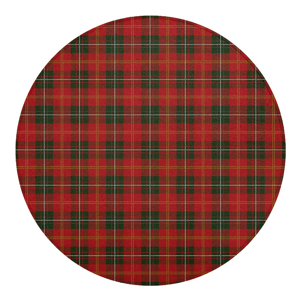 Christmas Scottish Tartan Pattern Print Round Blanket