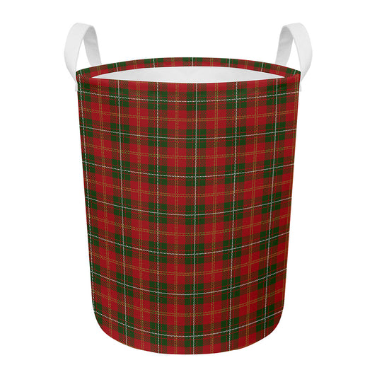 Christmas Scottish Tartan Pattern Print Round Laundry Basket