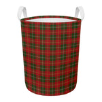 Christmas Scottish Tartan Pattern Print Round Laundry Basket