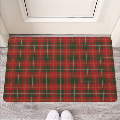 Christmas Scottish Tartan Pattern Print Rubber Doormat