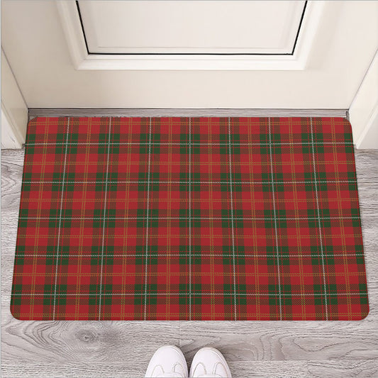 Christmas Scottish Tartan Pattern Print Rubber Doormat