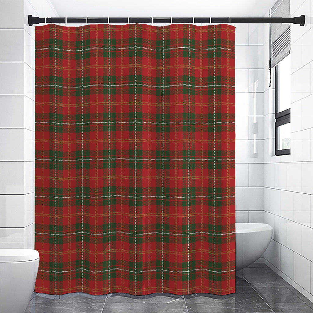 Christmas Scottish Tartan Pattern Print Shower Curtain