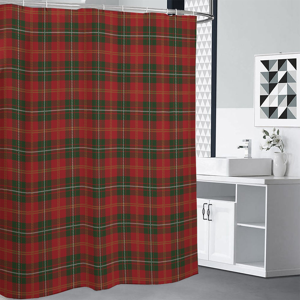 Christmas Scottish Tartan Pattern Print Shower Curtain