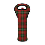 Christmas Scottish Tartan Pattern Print Single Neoprene Wine Tote