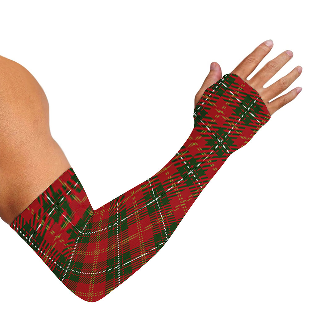 Christmas Scottish Tartan Pattern Print Sun Protection Arm Sleeves