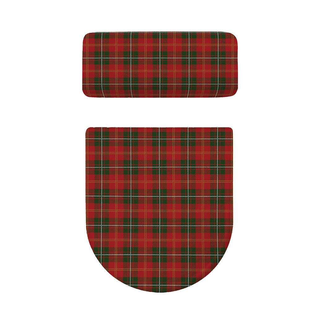 Christmas Scottish Tartan Pattern Print Toilet Lid And Tank Cover Set