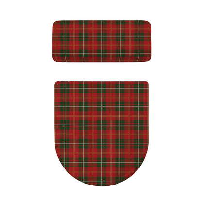 Christmas Scottish Tartan Pattern Print Toilet Lid And Tank Cover Set