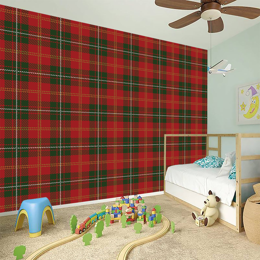 Christmas Scottish Tartan Pattern Print Wall Sticker