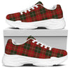 Christmas Scottish Tartan Pattern Print White Chunky Shoes