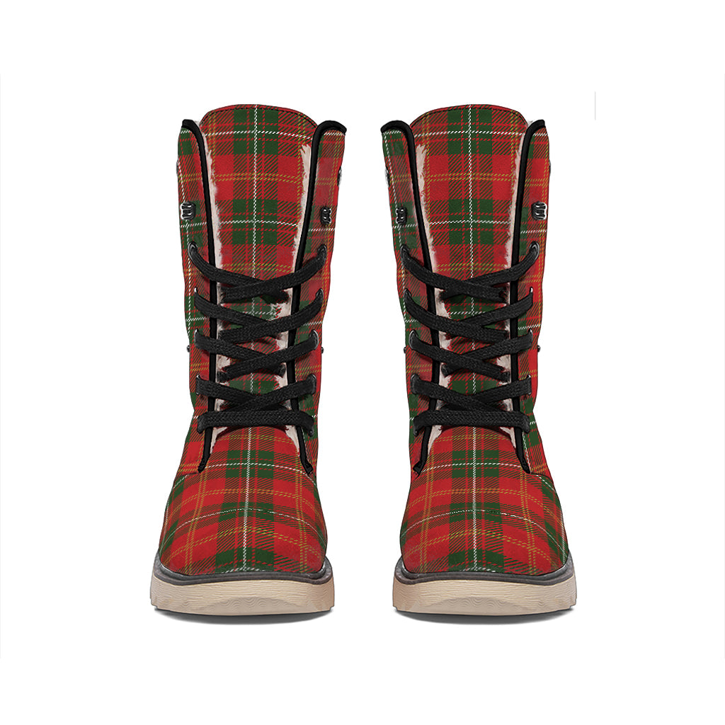 Christmas Scottish Tartan Pattern Print Winter Boots